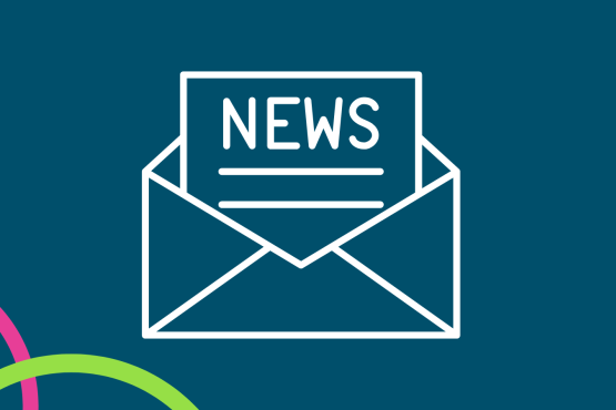 envelope graphic containing a letter saying news
